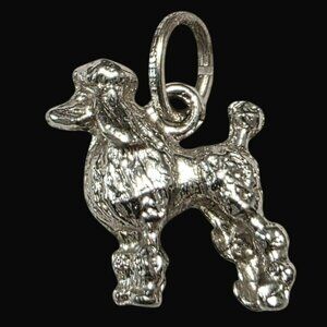 Vintage Spencer Sterling Silver Poodle Bracelet Charm Necklace Pendant Dog Puppy